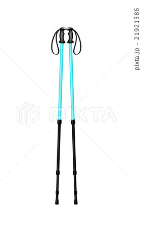 Hiking poles in light blue and black design  21921386