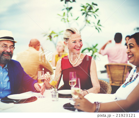 Diverse People Luncheon Outdoors Hanging out Concept 21923121