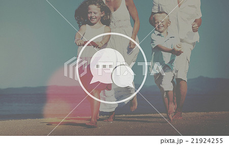 Family Running Playful Vacation Beach Chatting Concept Family Running Playful Vacation Beach Chatting Concept 21924255