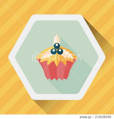 Christmas cupcake flat icon with long shadow,eps10 21928046