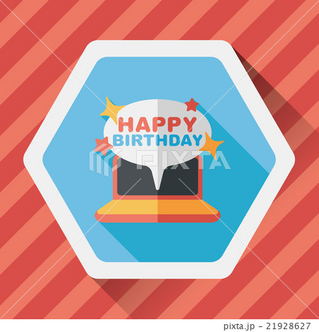 computer birthday message flat icon with long shadow,eps10 21928627