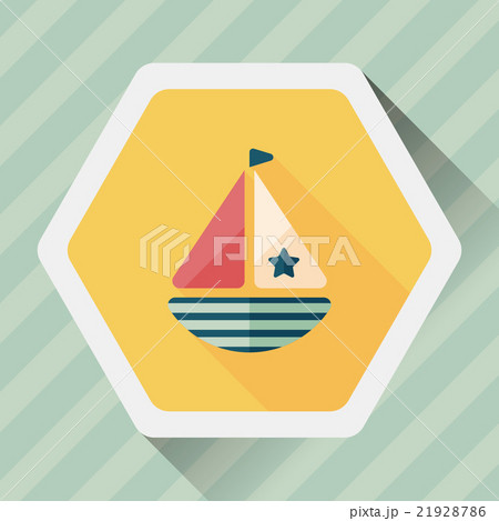 Sailboat flat icon with long shadow,eps10 Sailboat flat icon with long shadow,eps10 21928786