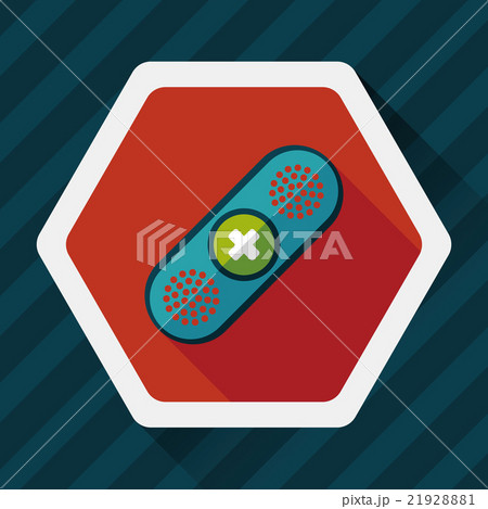 medical bandage flat icon with long shadow 21928881