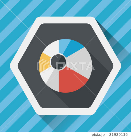 Beach ball flat icon with long shadow 21929136