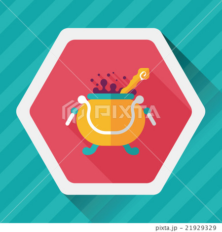 Witch's pot flat icon with long shadow,eps10 21929329