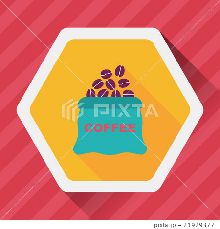 coffee bean flat icon with long shadow,eps10 21929377