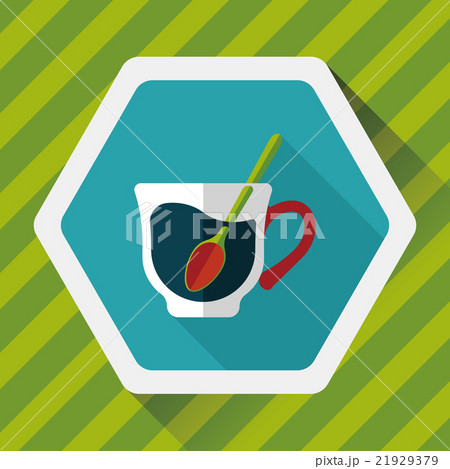 black coffee flat icon with long shadow,eps10 21929379