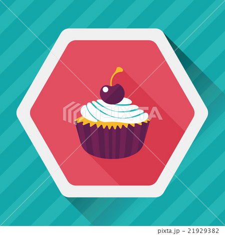 cupcake flat icon with long shadow,eps10 21929382