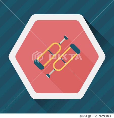 Crutch flat icon with long shadow Crutch flat icon with long shadow 21929403