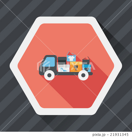 shopping freight transport flat icon with long shadow,eps10 21931345