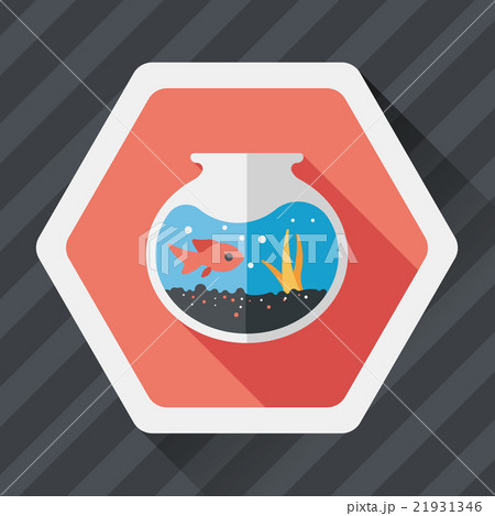 Pet fish bowl flat icon with long shadow,eps10 21931346