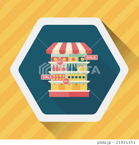 shopping grocery store flat icon with long shadow,eps10 21931351