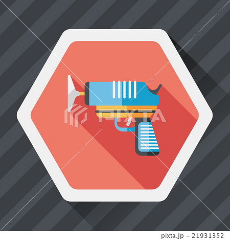 Water Gun flat icon with long shadow 21931352