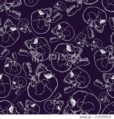 Terrible frightening seamless pattern with skull  21939920