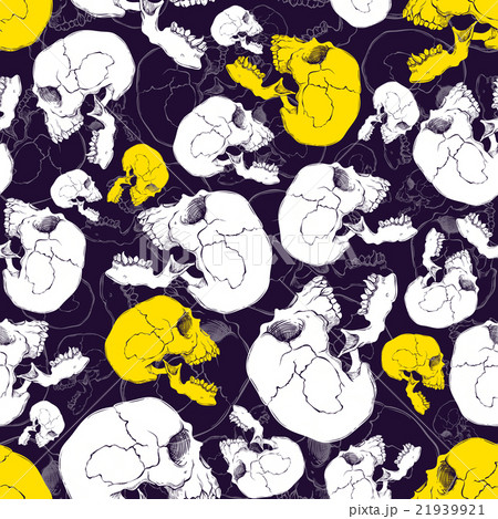 Terrible frightening seamless pattern with skull  21939921