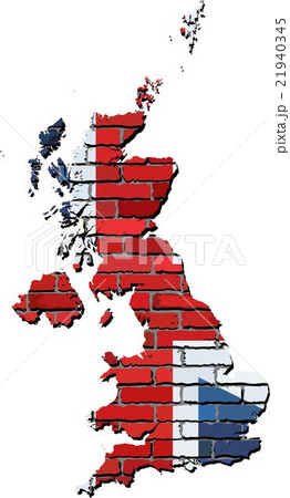 Great Britain map on a brick wall - Illustration 21940345