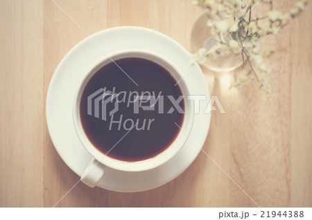 Coffee black espresso on wood table 21944388