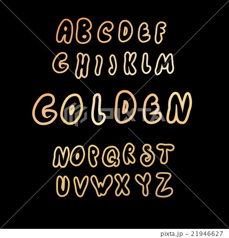 Gold outline latin alphabet Gold outline latin alphabet 21946627