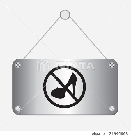 silver metallic no women sign hanging on the wall silver metallic no women sign hanging on the wall 21946868