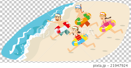 Children running towards the sea Children running towards the sea 21947924