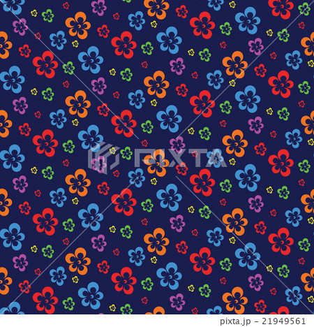 colorful abstract flowers dark seamless pattern 21949561
