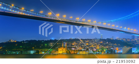 View of Bosphorus bridge at night Istanbul 21953092