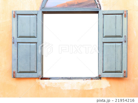 Open Old Window On Brick Wall 21954216