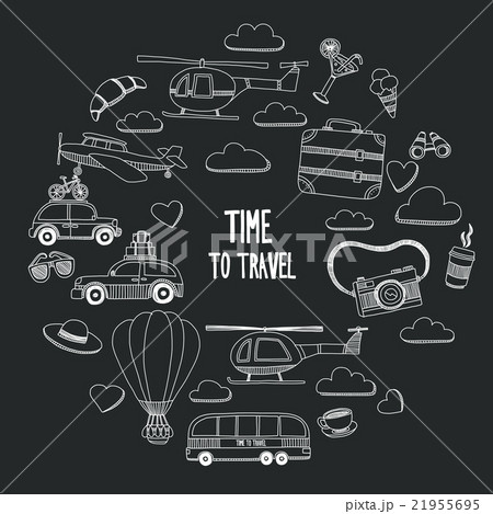 Hand drawn images Travel and transportation 21955695