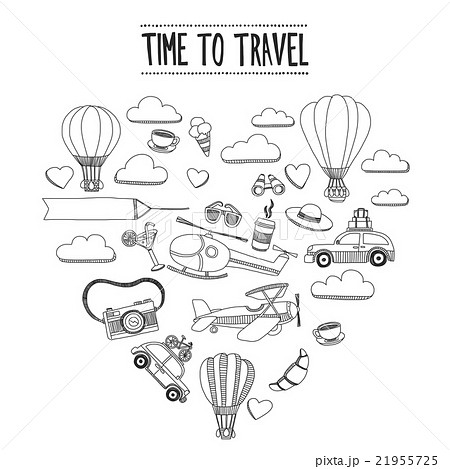 Hand drawn images Travel and transportation 21955725