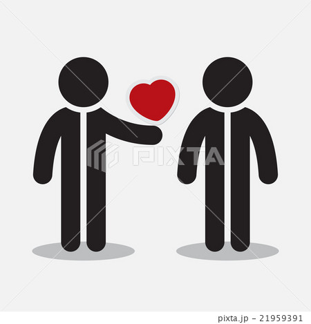 greeting card - two figures and heart greeting card - two figures and heart 21959391