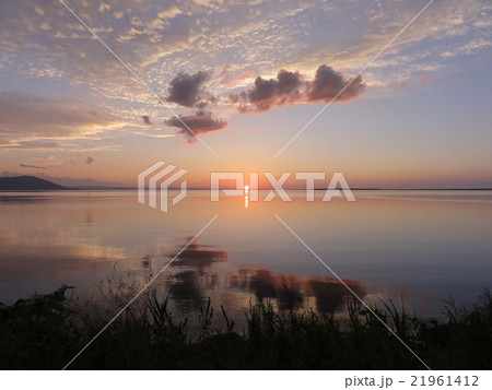 サロマ湖の夕景 21961412