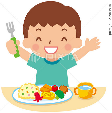 ご飯を食べる子供のイラスト素材 21964910 Pixta