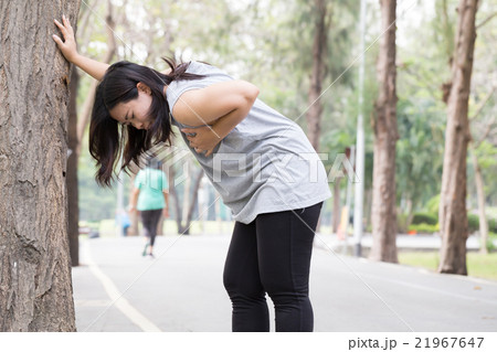 Woman chest pain while jogging 21967647