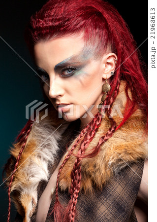 Creative portrait of a girl with a contrasting color Creative portrait of a girl with a contrasting color 21968613