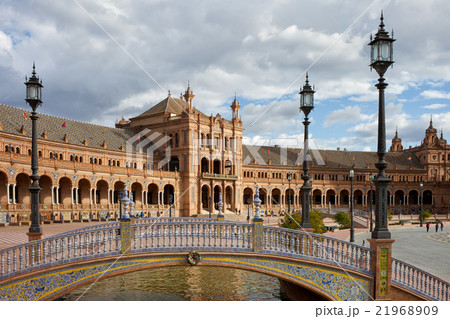 Bridge and Pavilion at Plaza de Espana in Seville 21968909