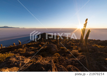 The rising sun over Uyuni Salt Flat, Bolivia 21970254