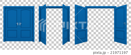 両開き戸　青　3パターン 21971197