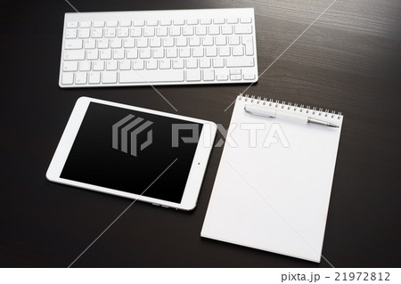 Digital tablet on office table. Digital tablet on office table. 21972812