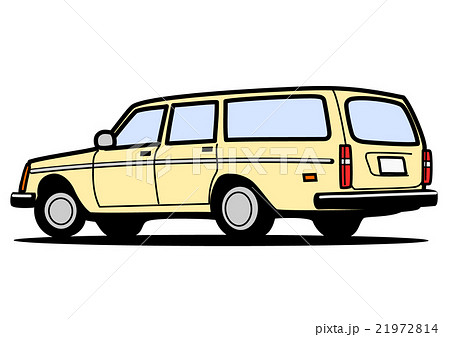 ワゴン車　ベージュ　リアビュー 21972814