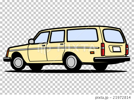 ワゴン車　ベージュ　リアビュー 21972814