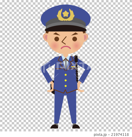 厳しい表情の男性警察官のイラスト素材 厳しい表情の男性警察官のイラスト素材