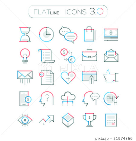 Set of 25 modern bussiness icons. Vector. 21974366