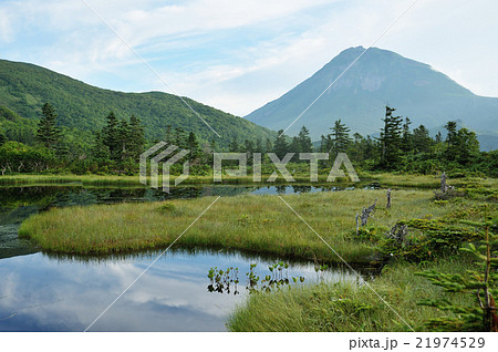 羅臼湖の三の沼と羅臼岳 21974529