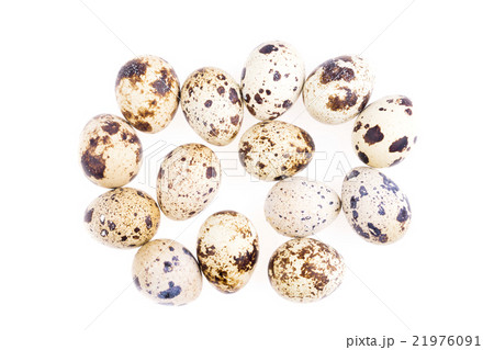 Quail eggs on white background 21976091