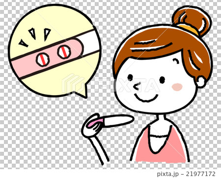 Illustration material: female pregnancy test judgment 21977172