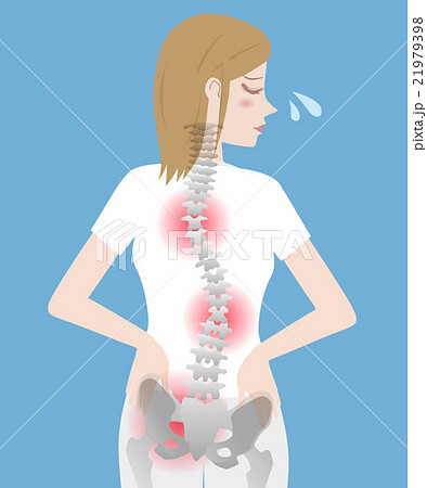 若い女性とカイロプラティック イメージイラストのイラスト素材
