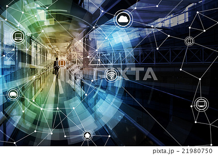 モノのインターネット（IoT,Internet of things）アブストラクトイメージ 21980750