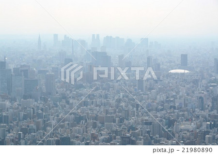東京スカイツリー 東京ドーム方面遠望の写真素材