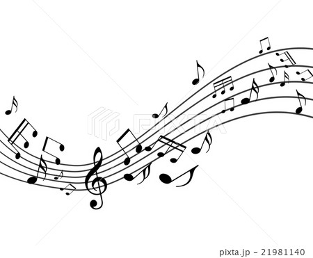 五線譜 譜面 ト音記号 音楽 音符 ミュージックのイラスト素材