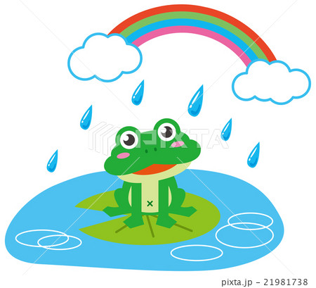 雨降りの蛙と虹 21981738